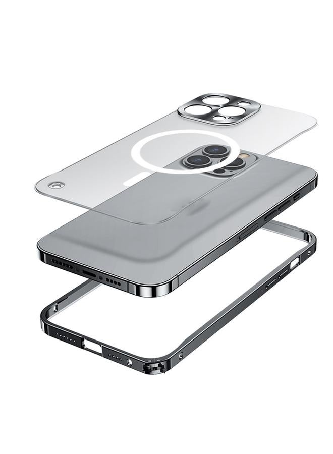 S-TOP Case For iPhone 14 Pro Max MagSafe Magnetic Metal Frame Frosted Phone Case - Image 5