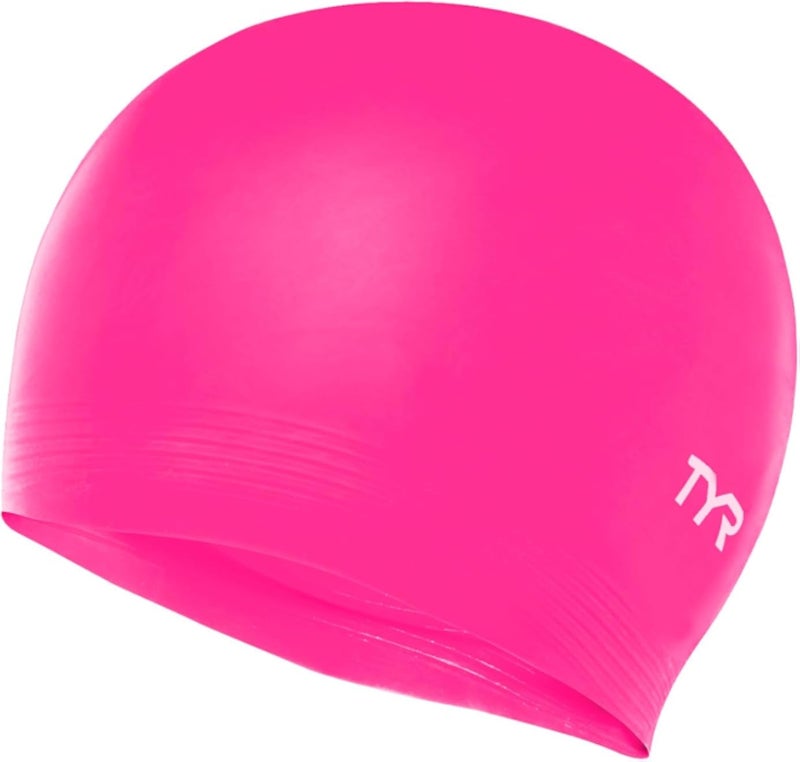 TYR Latex Swim Cap, Florescent Pink