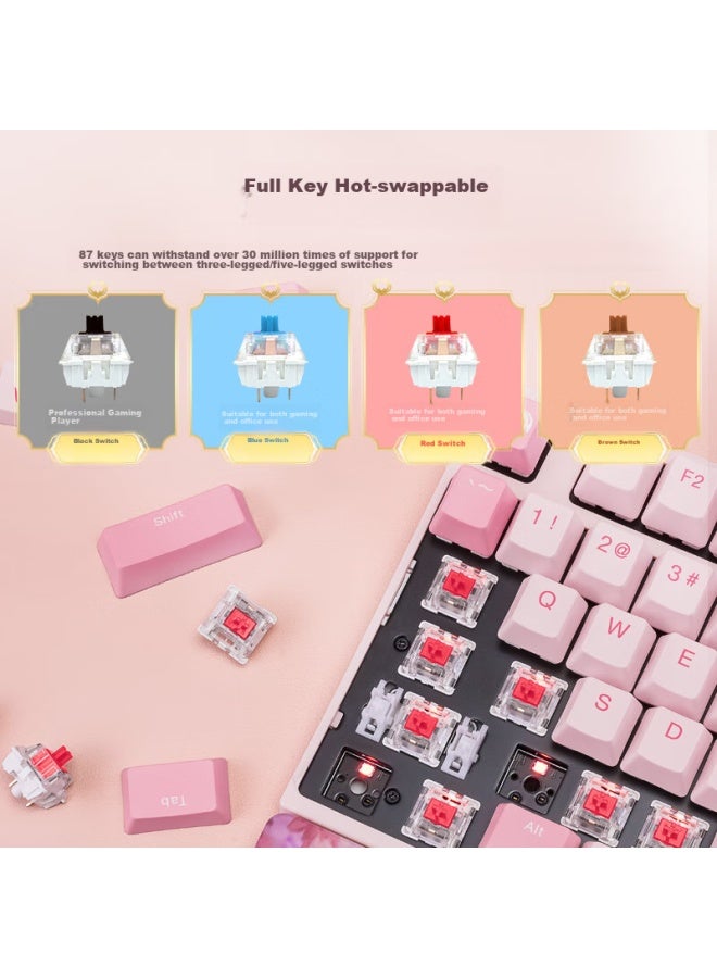 Dearmo F87 Mechanical Keyboard Tang Dynasty Uni Co-branded Edition Wireless 2.4g Bluetooth Tri-mode Full Hot-swappable Keyboard With Heat-resistant Keycaps, Built-in Rechargeable Battery, Bahaoyi Red Switch - Image 2