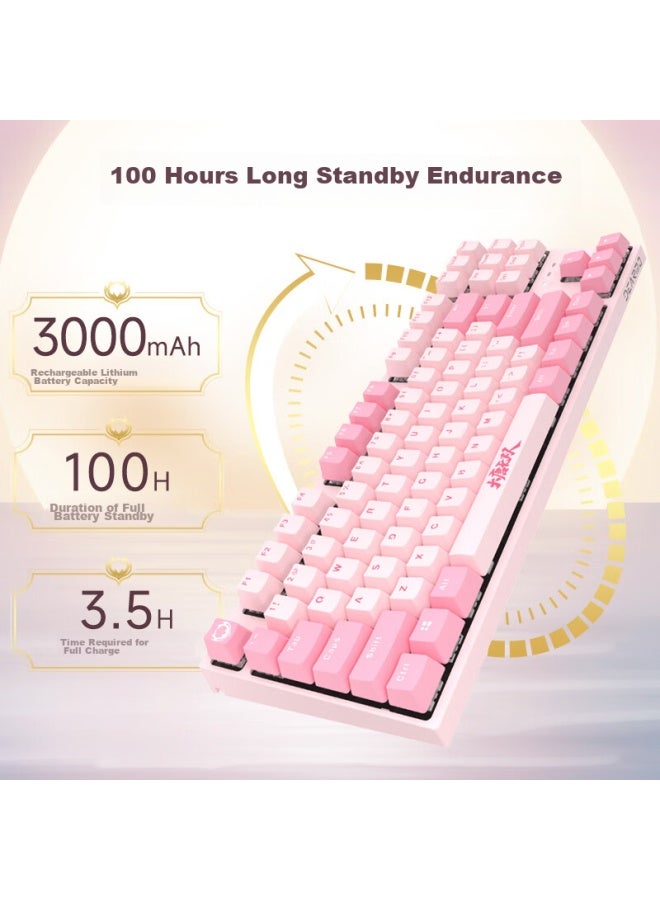 Dearmo F87 Mechanical Keyboard Tang Dynasty Uni Co-branded Edition Wireless 2.4g Bluetooth Tri-mode Full Hot-swappable Keyboard With Heat-resistant Keycaps, Built-in Rechargeable Battery, Bahaoyi Red Switch - Image 3