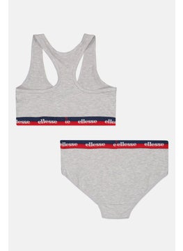 Ellesse Women 2 Pieces Brand Logo Bralette And Underwear Set, Grey  - Image 2