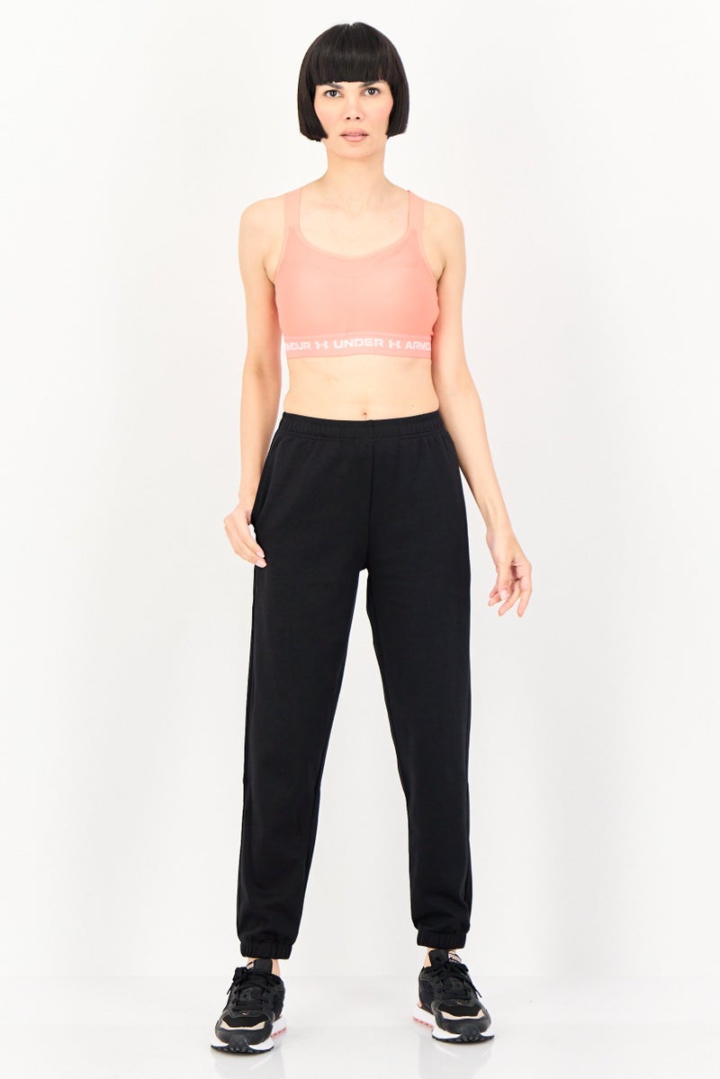 UNDER ARMOUR سوتيان رياضي نسائي بظهر متقاطع مبطن عالي من ماركة، خوخي داكن - Image 4