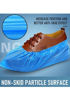 LIMOS Shoe Covers Disposable Non Slip for Indoors 100 Pack(50 pairs) Recyclable Shoe Booties Waterproof Shoe & Boot Covers Durable Shoe Protectors Covers One Size Fits Most Blue  - Image 4