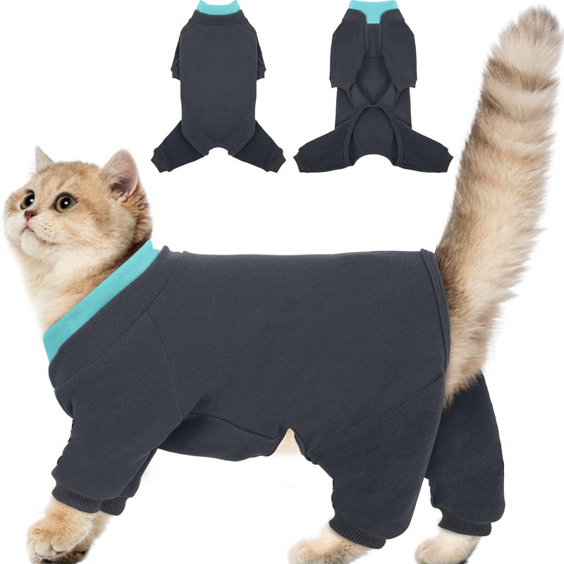 ADNIKIA Cat Hair Sticky Onesie, Prevent Hair Loss Cat Pajamas, Long Sleeves Anti-Licking & Skin Disease Recovery Suit for Cats, Sphynx Clothes Costumes Outfits for Pet - Image 1