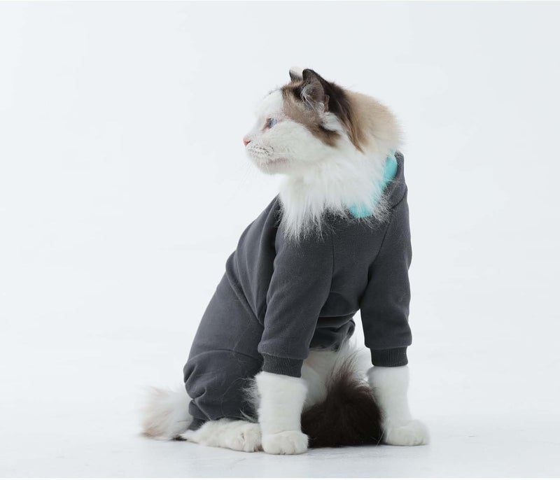 ADNIKIA Cat Hair Sticky Onesie, Prevent Hair Loss Cat Pajamas, Long Sleeves Anti-Licking & Skin Disease Recovery Suit for Cats, Sphynx Clothes Costumes Outfits for Pet - Image 2