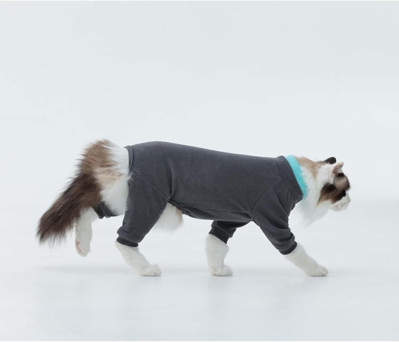 ADNIKIA Cat Hair Sticky Onesie, Prevent Hair Loss Cat Pajamas, Long Sleeves Anti-Licking & Skin Disease Recovery Suit for Cats, Sphynx Clothes Costumes Outfits for Pet - Image 3