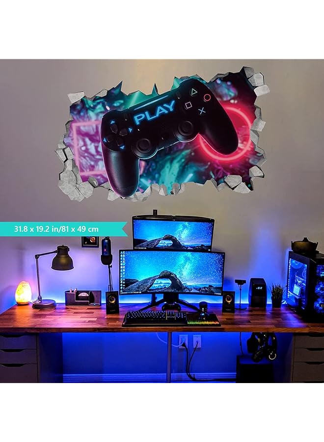 erorex 3D Game Wall Decals Gaming Wall Stickers For Boys Room Gamer Controller Sticker Video Gaming Wallpaper For Kids Playroom Decor - Image 4