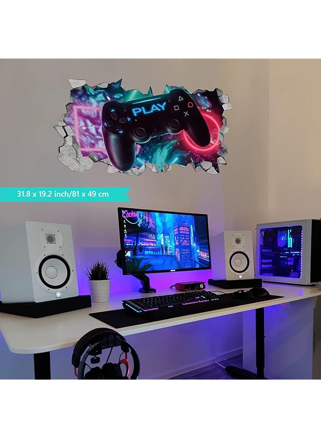 erorex 3D Game Wall Decals Gaming Wall Stickers For Boys Room Gamer Controller Sticker Video Gaming Wallpaper For Kids Playroom Decor - Image 5