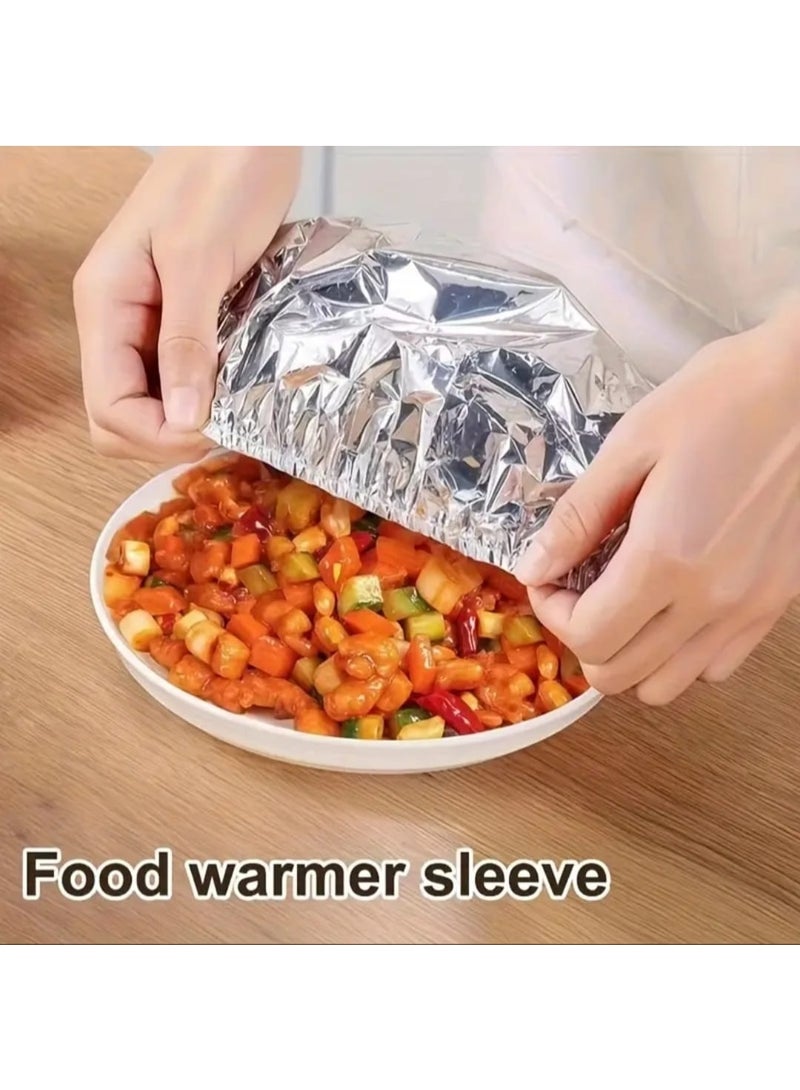 LDQ 20 Pcs Reusable Aluminum Foil Bowl & Cup Lids, Heat Resistant, Leak Proof, Insulating Covers for Food Storage, Keep Meals fresh, Protect Countertops from Heat Damage, Secure Fit for Bowl & Mugs, Countertop Protection, Textured Surface, Heat Resistant Cover, Kitchen Essentials, Compact Design, Sturdy Construction - Image 1