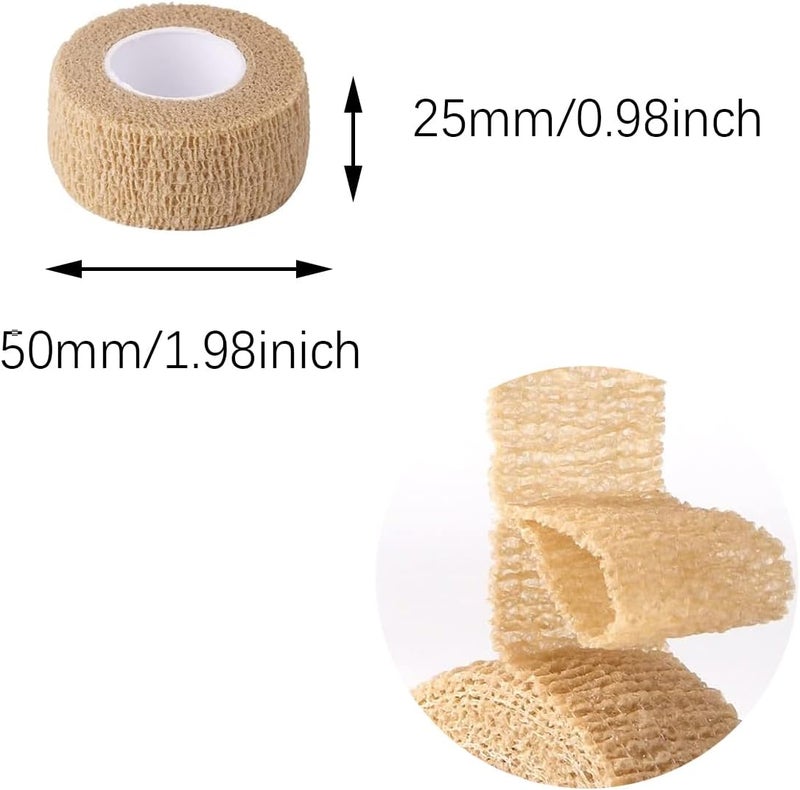SQXBK 12PCS 25mm Skin Colour Elastic Self Adhesive Bandage for Dressing FixationSports DefenceAnti Friction Writing - Image 3