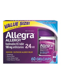 Allegra Allegra Adult Non Drowsy Antihistamine Gelcaps Fast acting Allergy Symptom Relief 