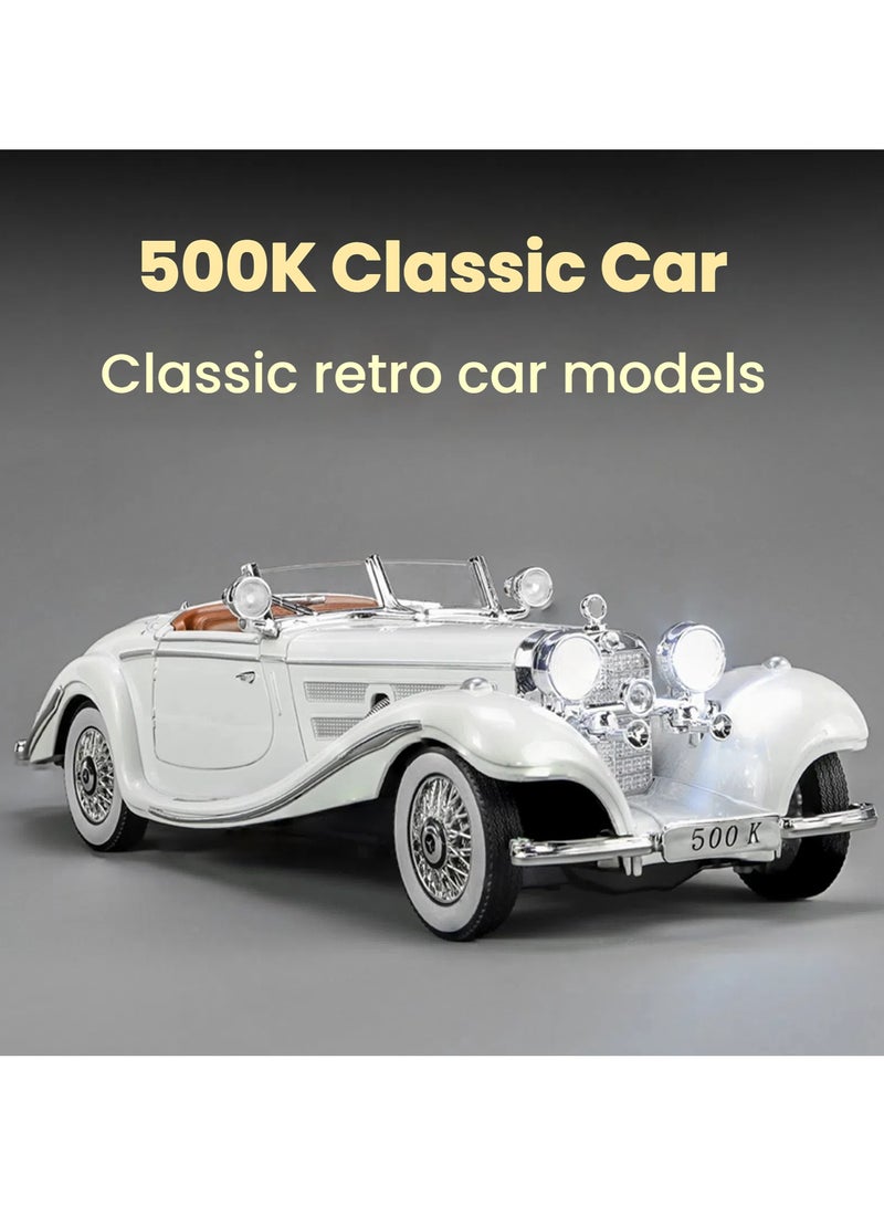 general 1/24 500K Alloy Car Model Sound and Light Pull Back Classic retro classic car model ornaments are a perfect replica of holiday gifts - Image 1