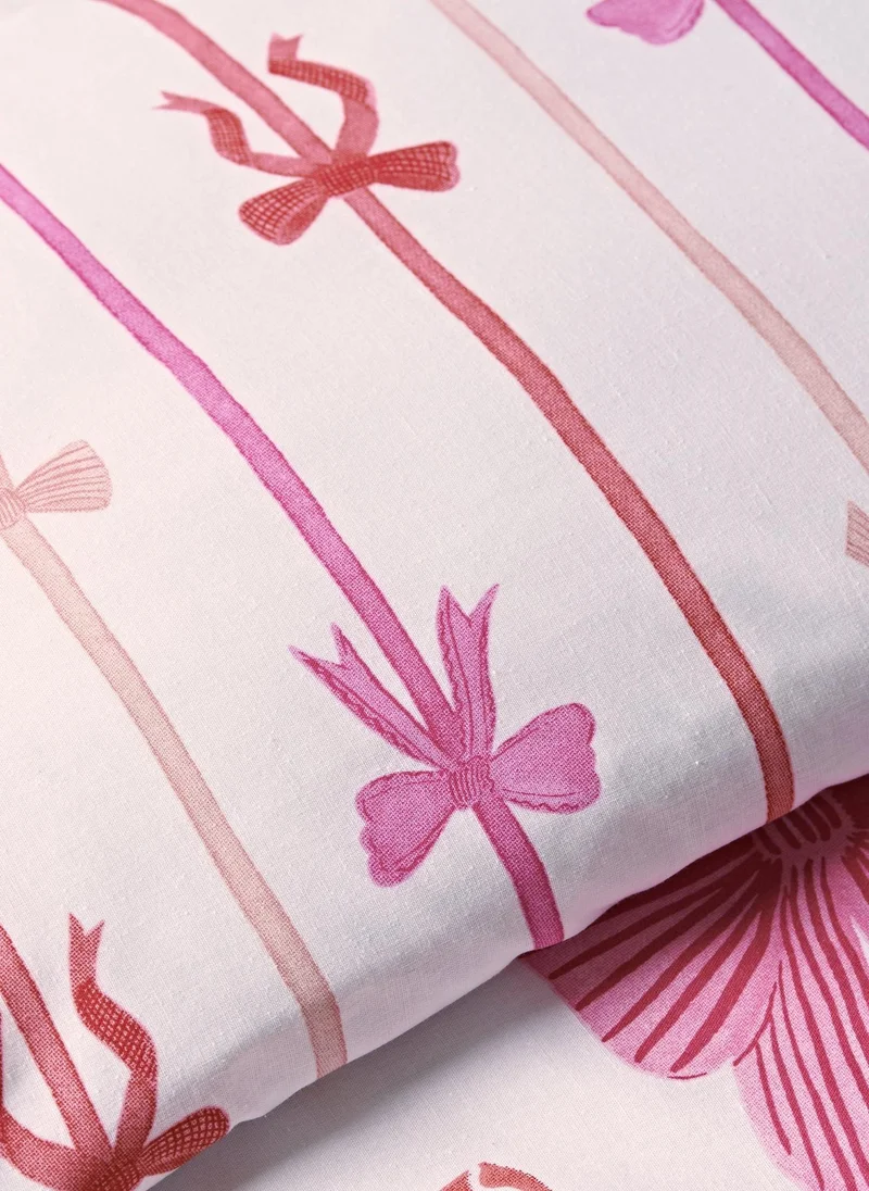 Matalan White Bow Print Bedding