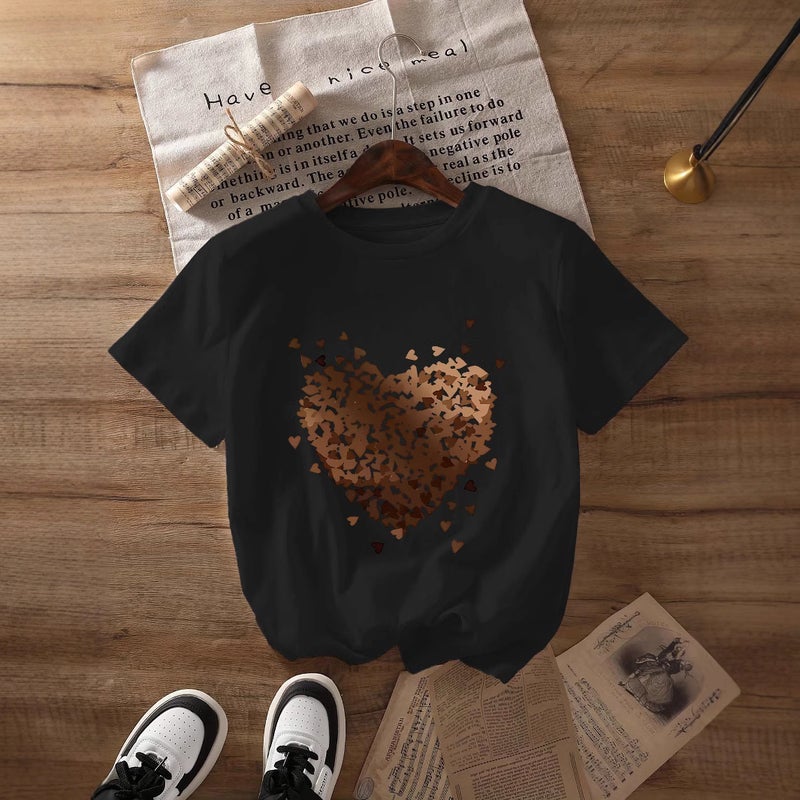 Independent Station Women'S Tops Round Neck Cartoon Printed Short-Sleeved T-Shirt-M - Image 5
