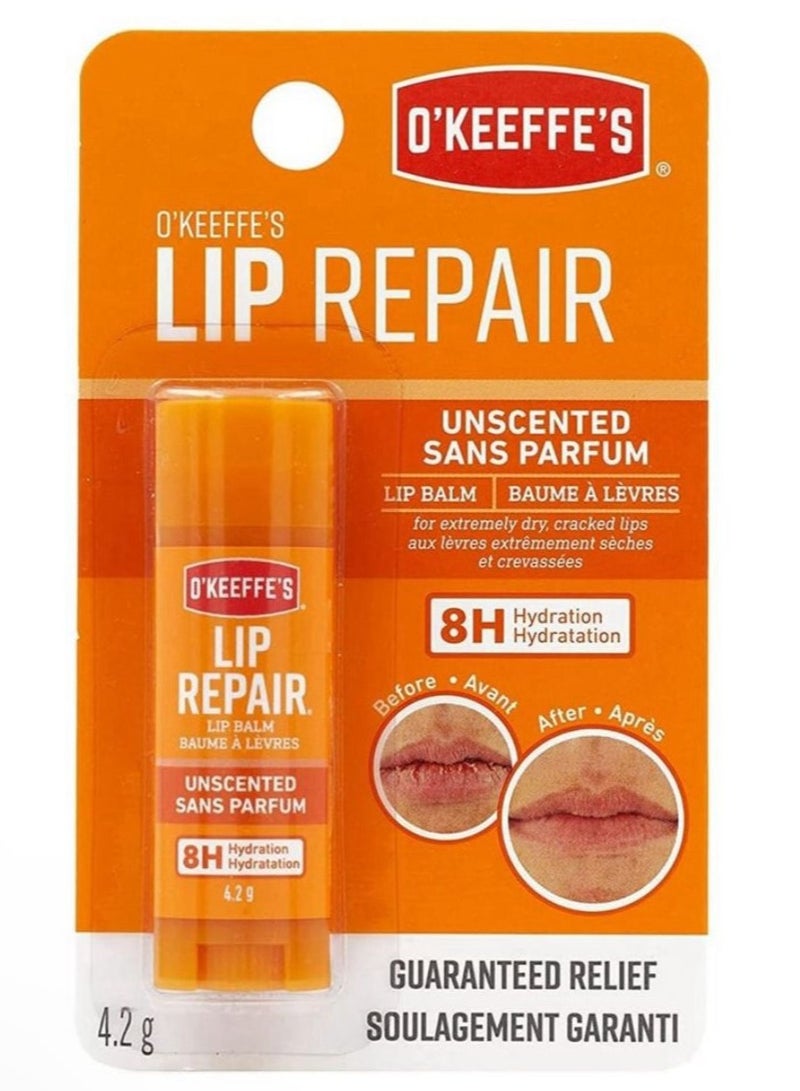 O'Keeffe's Unscented Lip Repair Lip Balm for Dry Cracked Lips Stick
