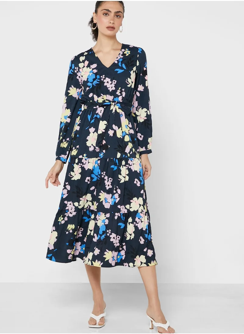 ONLY Front Knot Printed Dress