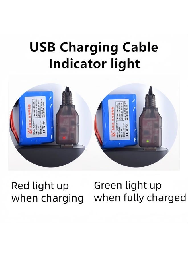 Cecicebb 7.4V SM-4P Charger for 7.4V Li-ion Battery RC Car Toys SM4P USB Charging Cable 2 Pack - Image 5