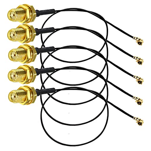 TUOLNK 5PCS IPX UFL to SMA Extension Cable, 12inch (30cm) SMA Female to IPX MHF1 Cord Antenna Pigtail Cable, Low Loss 1.13mm MHF1 to SMA Bulkhead Coaxial Cable 50ohm for Network Card, Mini PCI - Image 1