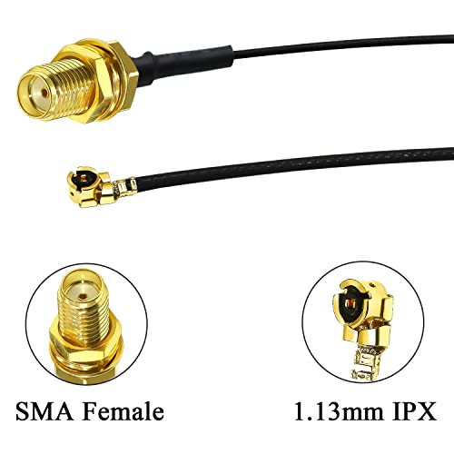 TUOLNK 5PCS IPX UFL to SMA Extension Cable, 12inch (30cm) SMA Female to IPX MHF1 Cord Antenna Pigtail Cable, Low Loss 1.13mm MHF1 to SMA Bulkhead Coaxial Cable 50ohm for Network Card, Mini PCI - Image 3