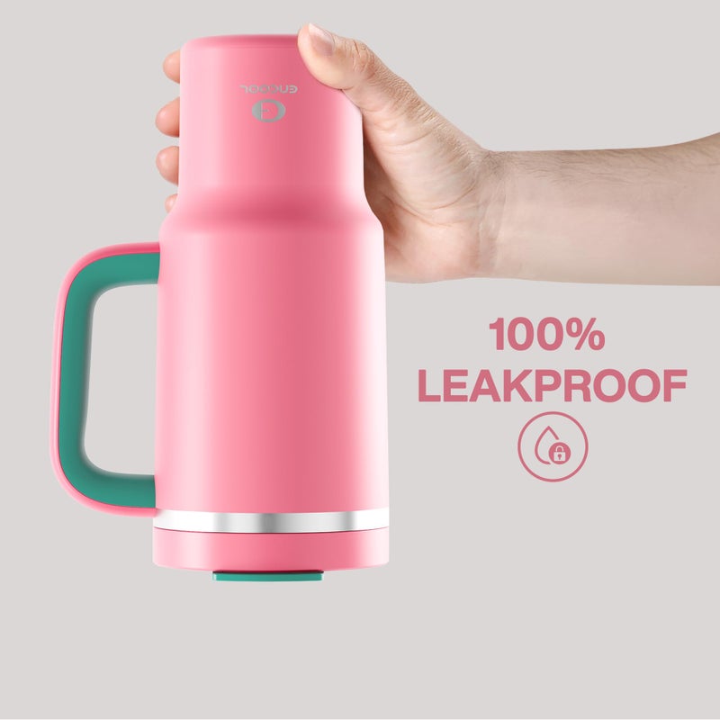 ENCOOL 32 oz Tumbler with Handle and Straw: Stainless Steel Insulated Tumbler Keeps Cold for 24 Hours, Leakproof Travel Cup Fits in Cup Holder and BPA-Free,Tulip - Image 5