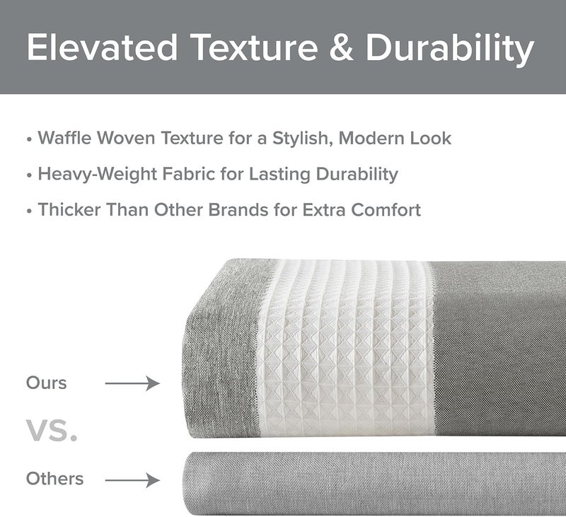madison park Shower Curtain Spa Waffle Weave Shower Curtain for Bathroom 3M Scotchgard Moisture Management, Spa Quality Modern Shower Curtains for Bathroom, Standard 72x72 Grey Ombre - Image 5