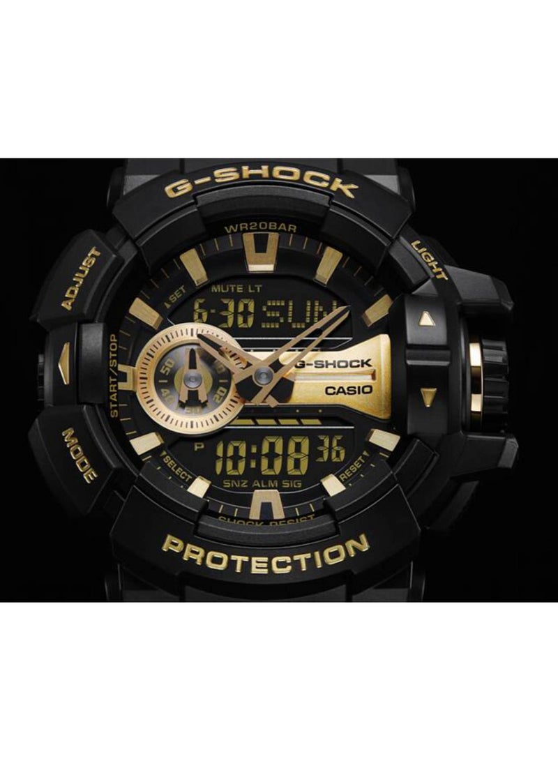 CASIO ساعة جي-شوك أنالوج-رقمية بسوار من الراتنج GA-400GB-1A9DR - Image 3