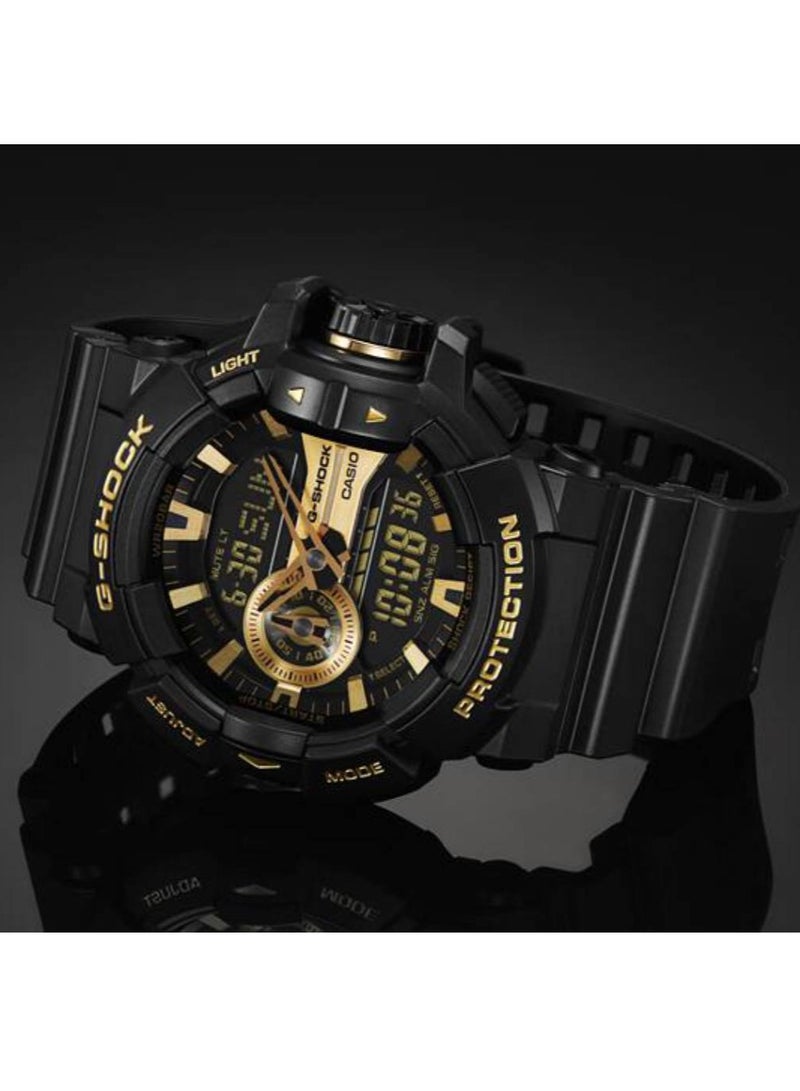 CASIO ساعة جي-شوك أنالوج-رقمية بسوار من الراتنج GA-400GB-1A9DR - Image 2