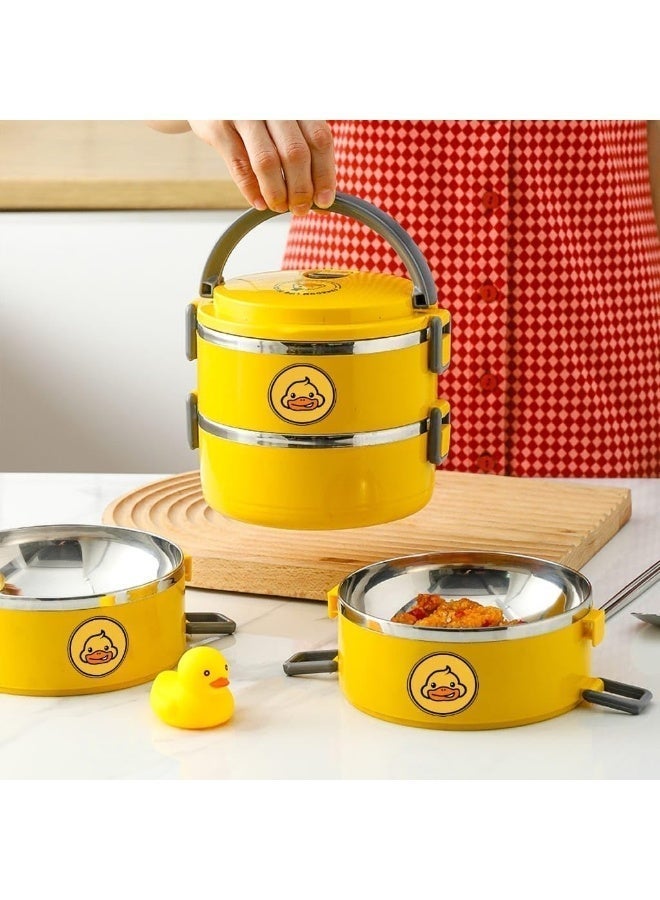 4 Layer Stainless Steel Insulated Lunch Box Available in Multiple Colors Food Storage Container for Keeping Meals Hot or Cold Ideal for School Office Travel and Everyday Use - Image 1