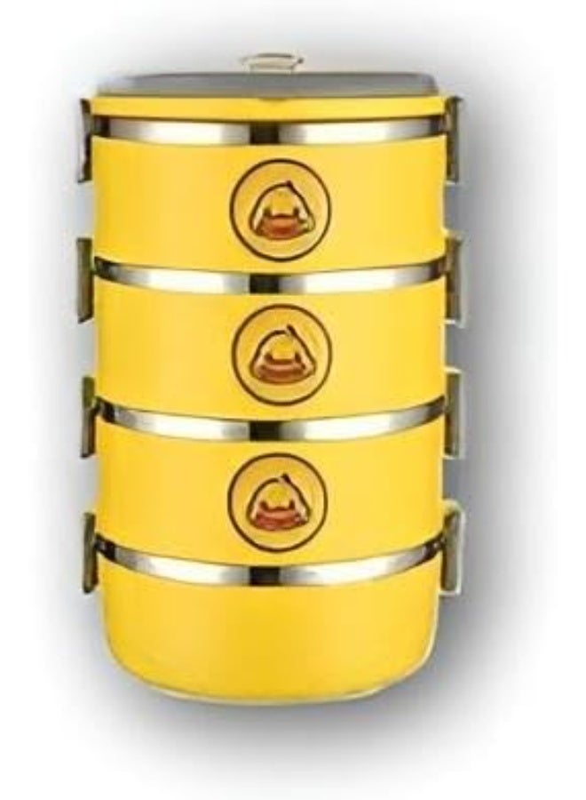 4 Layer Stainless Steel Insulated Lunch Box Available in Multiple Colors Food Storage Container for Keeping Meals Hot or Cold Ideal for School Office Travel and Everyday Use - Image 3