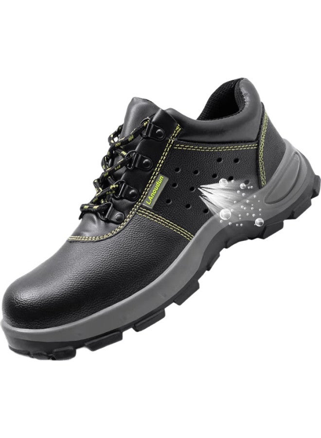 Blue Gull Shield Blue Owl Shield Safety Shoes For Men, Breathable, Lightweight, Anti-Smashing, Anti-Puncture, Steel Toe Cap, Steel Midsole, Wear-Resistant Functional Shoes, Protective Safety Shoes 9106 [Breathable] Solid Sole Style 41 - Image 1