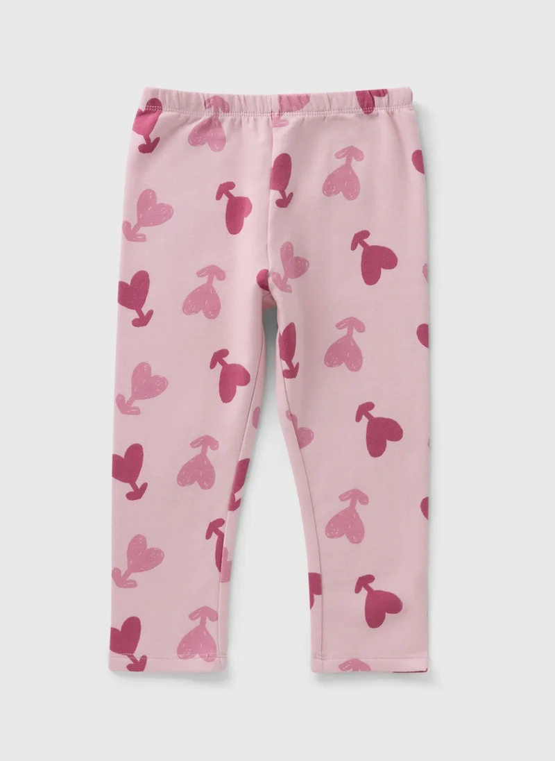 Matalan Girls Pink Heart Brushed Leggings