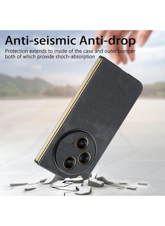 S-TOP Case For OPPO Find N3 Vintage Leather PC Back Sckproof Phone Case - Image 3