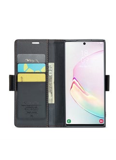 CaseMe CaseMe Flip Wallet Case For Samsung Galaxy Note 10 Plus [RFID Blocking] PU Leather Wallet Flip Folio Case with Card Holder Kickstand Shockproof Phone Cover (Black)  - Image 5
