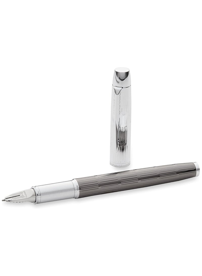 Parker Im Premium Chiseled Twin Metal With Chrome Trim| 5th Technology Mode Pen| With Refill & Gift Box| 6411, S0976060 - Image 2
