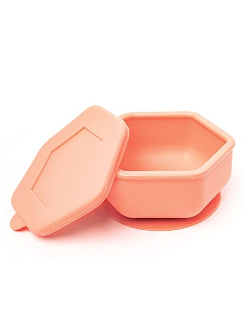 Tiny Twinkle Tiny Twinkle Silicone Suction Bowl with Lid for Baby and Toddler  100 Silicone  BPA Free  Microwave Safe  Suction Bowls For Baby Snack Containers For Toddlers Coral 