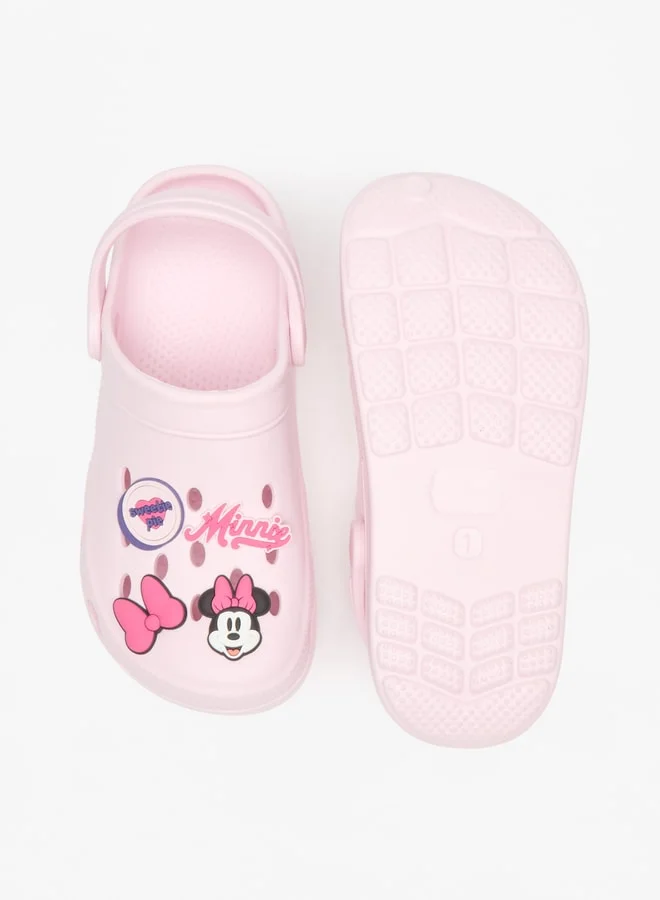 ديزني Girls Minnie Mouse Applique Clogs with Backstrap