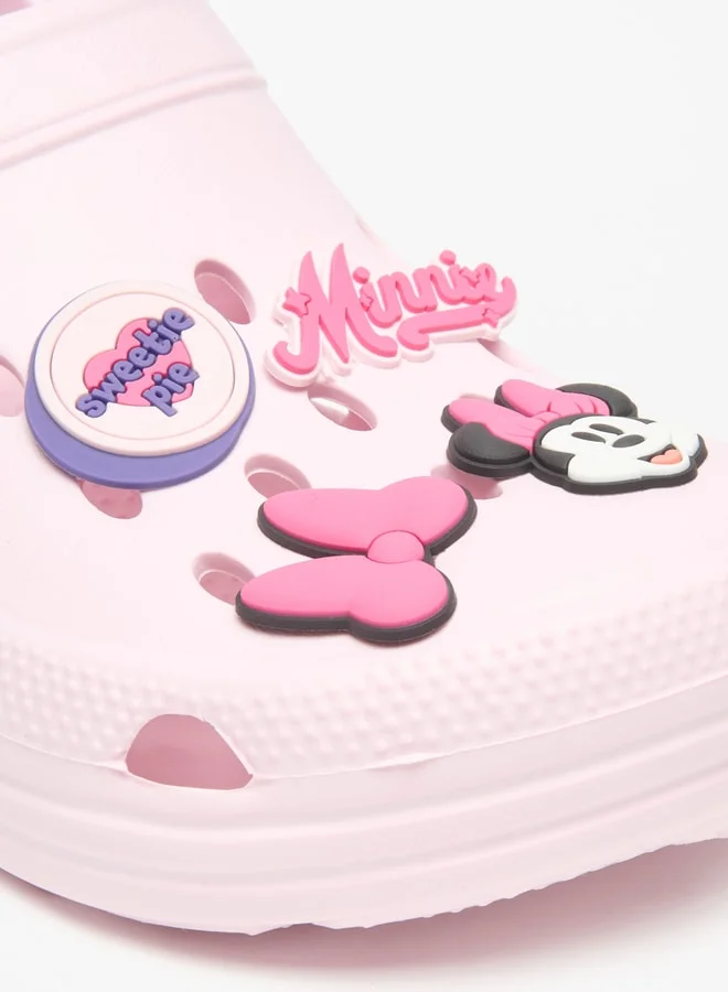 ديزني Girls Minnie Mouse Applique Clogs with Backstrap
