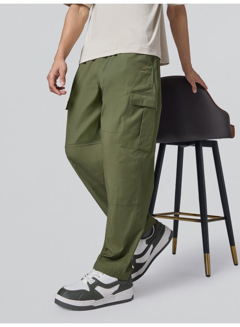 اكس واي اكس اكس بنطال كارغو XYXX روف ريبستوب كارجو | بنطال كارغو سادة مريح للرجال بخمسة جيوب - Image 1