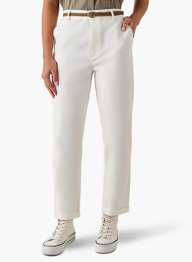 لي كوبر Lee Cooper Regular Fit Trousers with Braided Belt