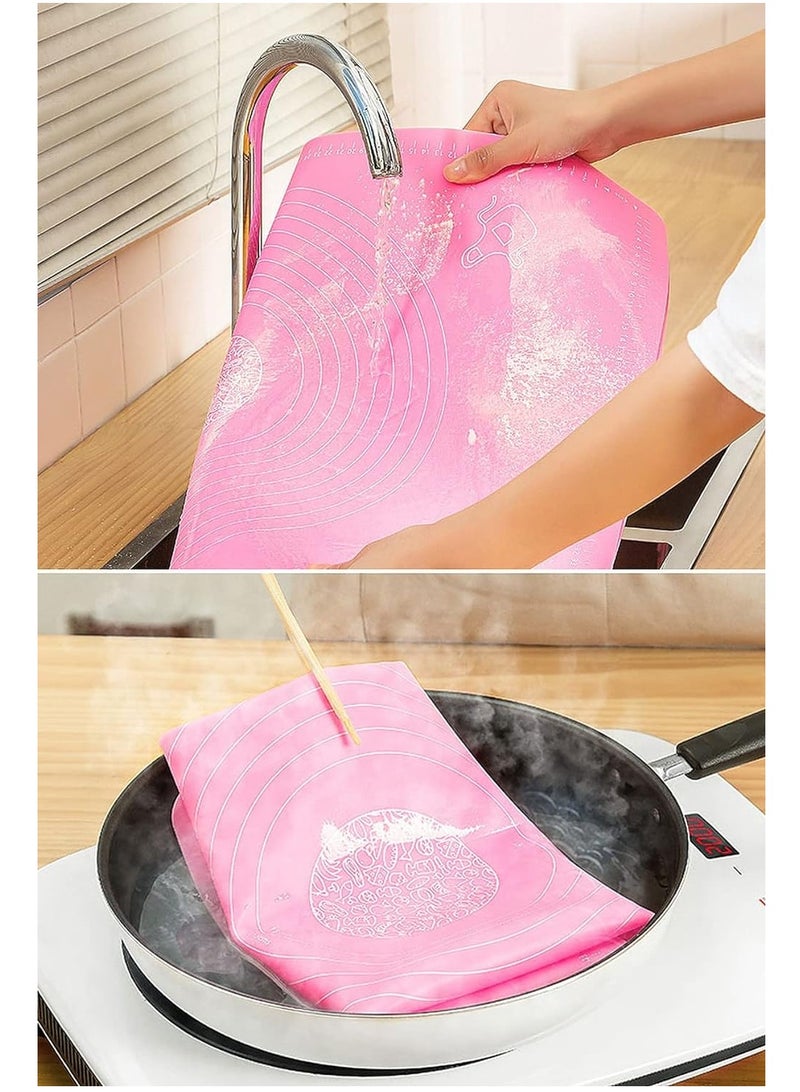 Wolpin Silicone Baking Mat Sheet for Pastry Rolling with Measurements Non-Stick Fondant Dough Mat Liner Heat Resistance Table Placemat Pad Pastry Board Reusable BPA Free (50 x 40 cm) - Image 5