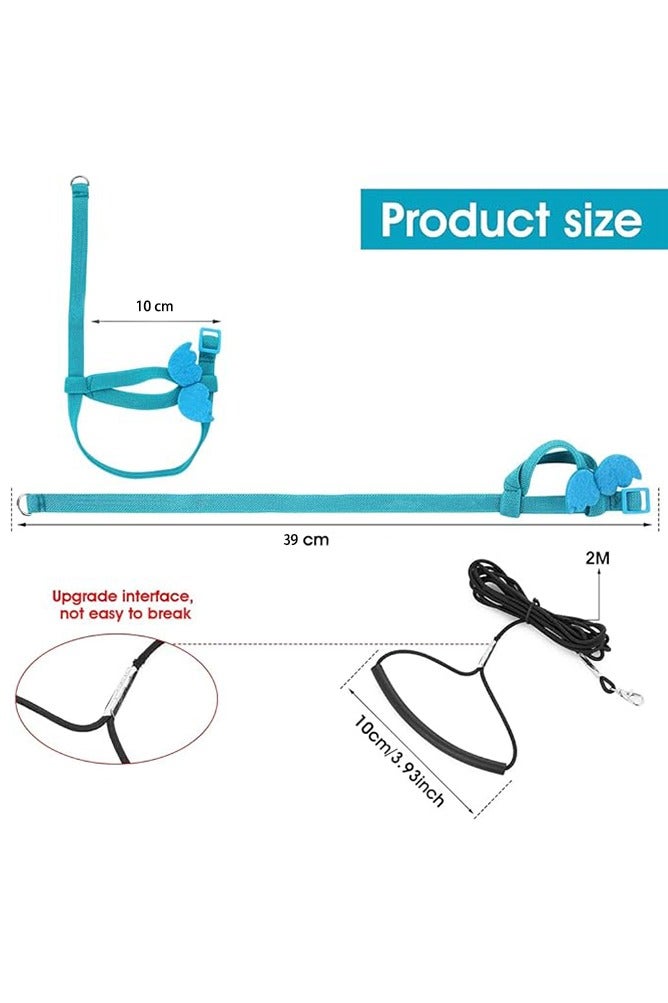 2 Pcs Bird Training Leashes, Adjustable Parrot Flying Strap Rope Universal Flying Traction Lead Durable Outing Gadget Outdoor Training Toy for Birds, Parrot, Cockatiel, Parakeet, Lory (Blue,Purple) - Image 3