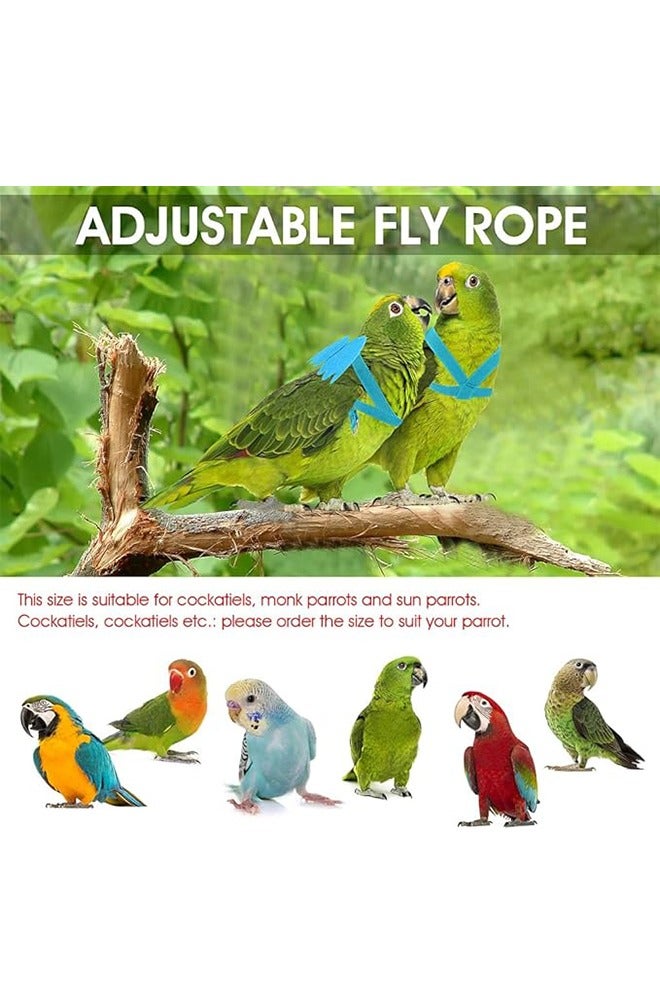 2 Pcs Bird Training Leashes, Adjustable Parrot Flying Strap Rope Universal Flying Traction Lead Durable Outing Gadget Outdoor Training Toy for Birds, Parrot, Cockatiel, Parakeet, Lory (Blue,Purple) - Image 4