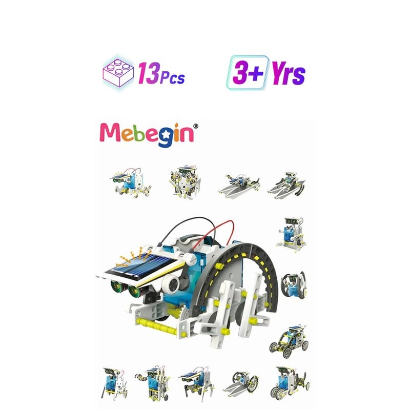 STEM 13-in-1 Solar Power Robots Creation Toy Educational Experiment DIY Robotics Kit Science Toy Solar Powered Building Robotic Set for Boys Girls Teens to Build - Image 1