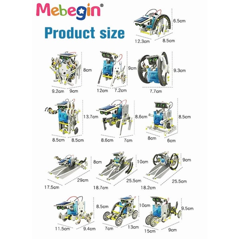 STEM 13-in-1 Solar Power Robots Creation Toy Educational Experiment DIY Robotics Kit Science Toy Solar Powered Building Robotic Set for Boys Girls Teens to Build - Image 3