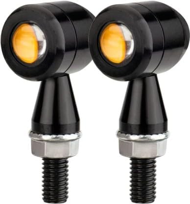 SELVIKE Side LED Indicator Light Original Waterproof Aluminum Bullet Shape Turn Signal Lights Indicator motorcycle lights Universal for All Bikes Models Turn Signal Lights Motorcycle (Black,Yellow) - Image 4