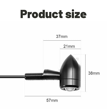 SELVIKE Side LED Indicator Light Original Waterproof Aluminum Bullet Shape Turn Signal Lights Indicator motorcycle lights Universal for All Bikes Models Turn Signal Lights Motorcycle (Black,Yellow) - Image 2