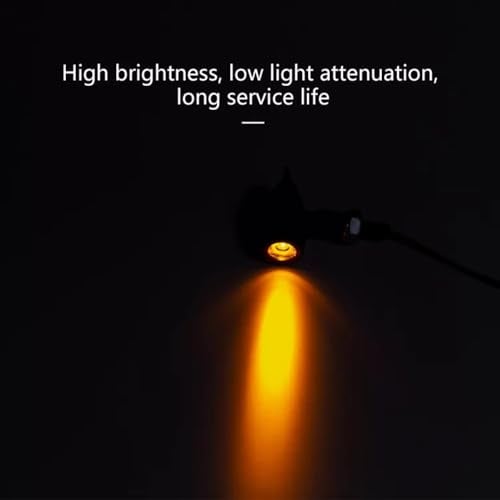 SELVIKE Side LED Indicator Light Original Waterproof Aluminum Bullet Shape Turn Signal Lights Indicator motorcycle lights Universal for All Bikes Models Turn Signal Lights Motorcycle (Black,Yellow) - Image 3