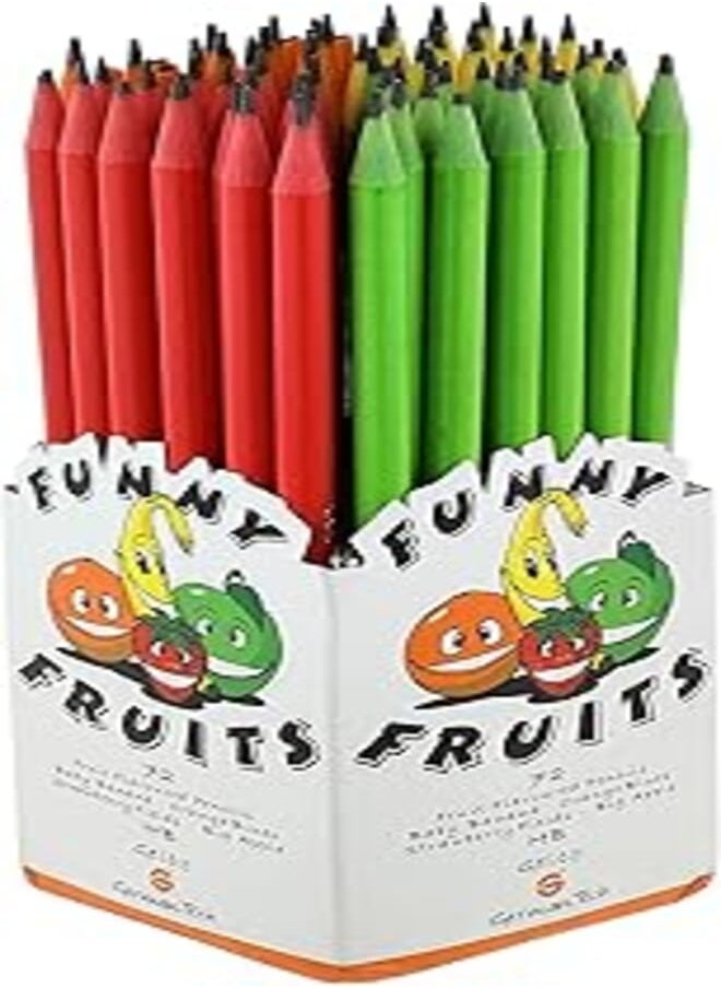 Gelcy funny fruits scented colored graphite pencils 2hb pack of 72 pencils for kids and students - multi color - pzsku/ZDD676D05136B49B78890Z/45/_/1720390041/95e9424c-8623-48de-8fd9-bd9f570605c6