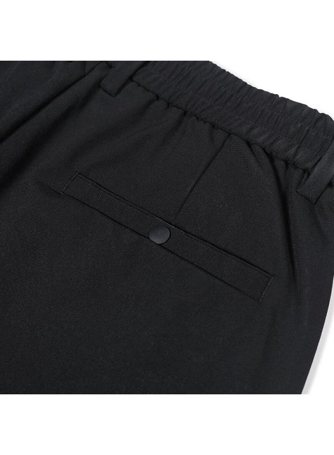 Tucano Men's Casual Pants Autumn Stretch Slim Fit Comfortable Straight Leg Solid Color Fashion Trendy Trousers Black 34 - Image 4