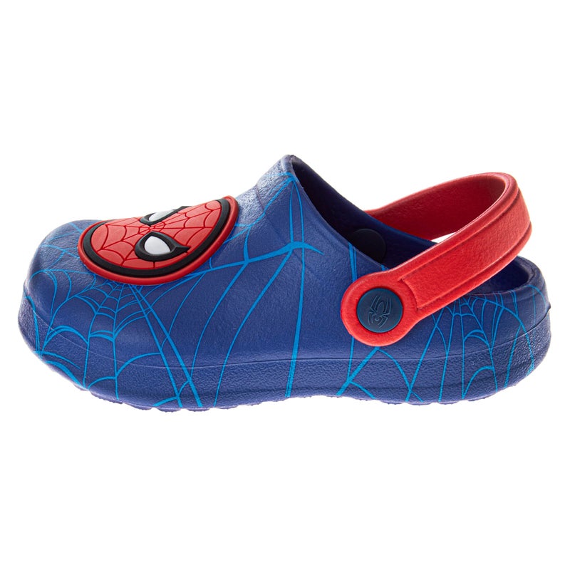 Josmo Kids Spiderman Clog Sandal Waterproof Slip-On Slides for Boys - Spidey Closed Toe Clogs with Backstrap - Navy Red (Size 5-6 Toddler) - Image 2
